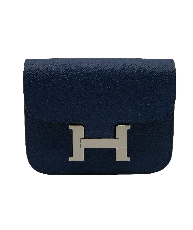 Hermes Slim Constance Navy Blue PHW Epsom Leather RJC3020