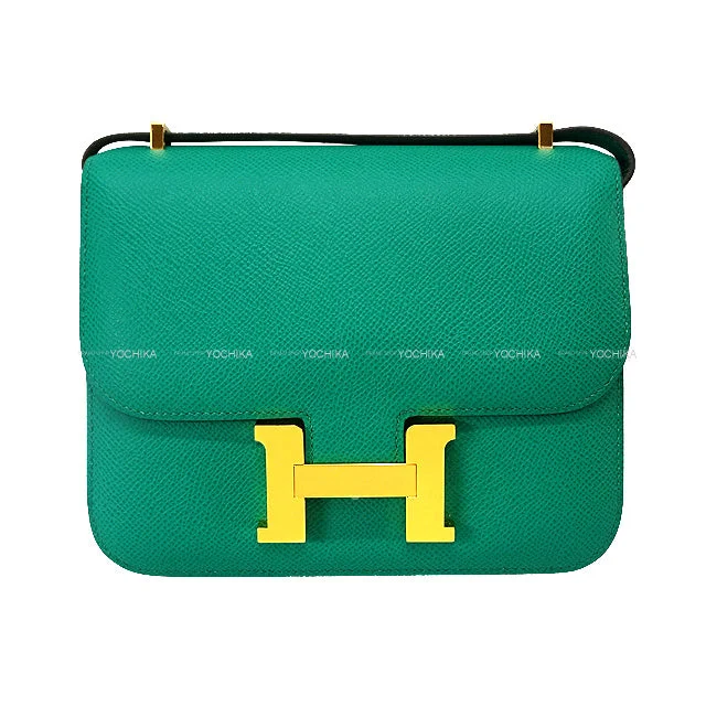 HERMES Shoulder bag Constance 3 18 Vert Jade Veau Epsom Gold HW Stamp U[EXCELLENT][Authentic]