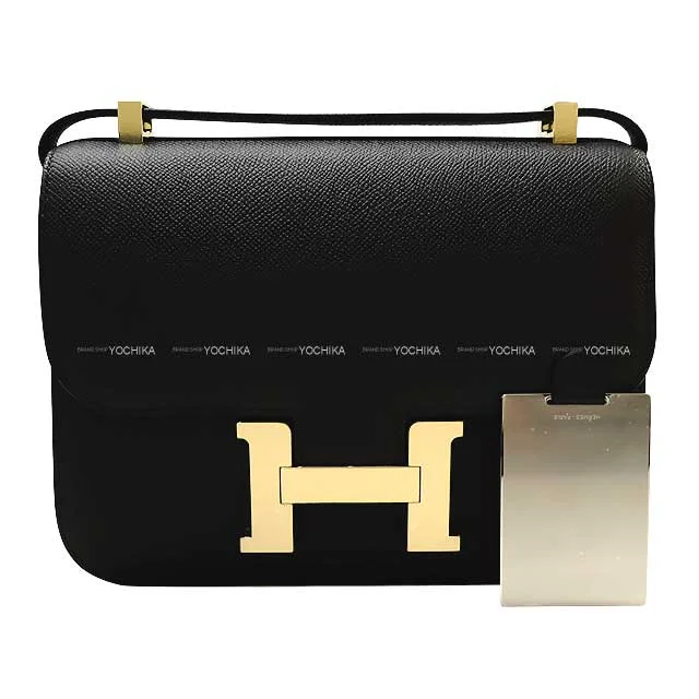 HERMES Shoulder bag Constance 1 24 MM Miroir With mirror Noir (Black) Veau Epsom Champagne Gold HW Stamp W[BRAND NEW][Authentic]