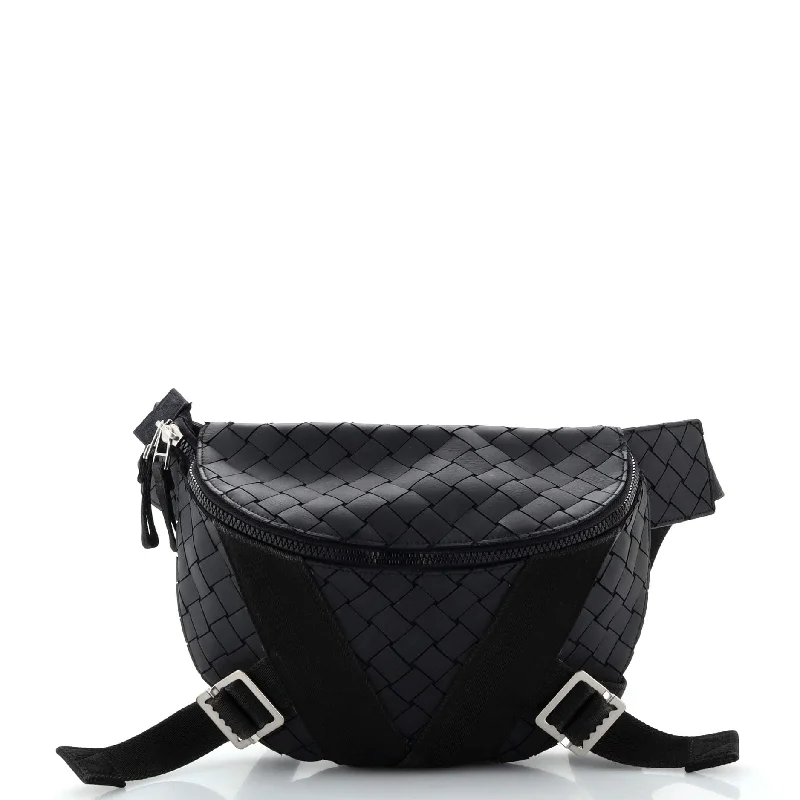 V Tape Belt Bag Rubber Intrecciato with Canvas