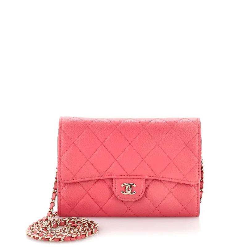 Classic Flap Wallet Crossbody Bag Quilted Caviar Mini