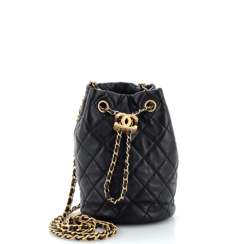 Pearl Crush Bucket Bag Quilted Lambskin