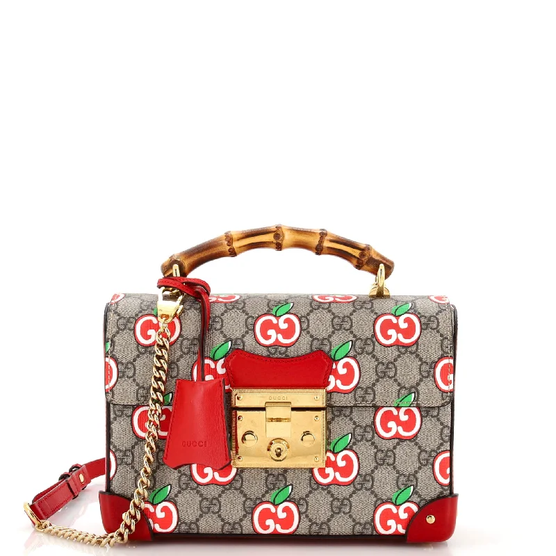 Padlock Bamboo Shoulder Bag Printed GG Coated Canvas Small