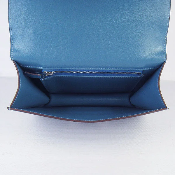 Hermes Constance Cowskin Leather Bag H017 blue silver