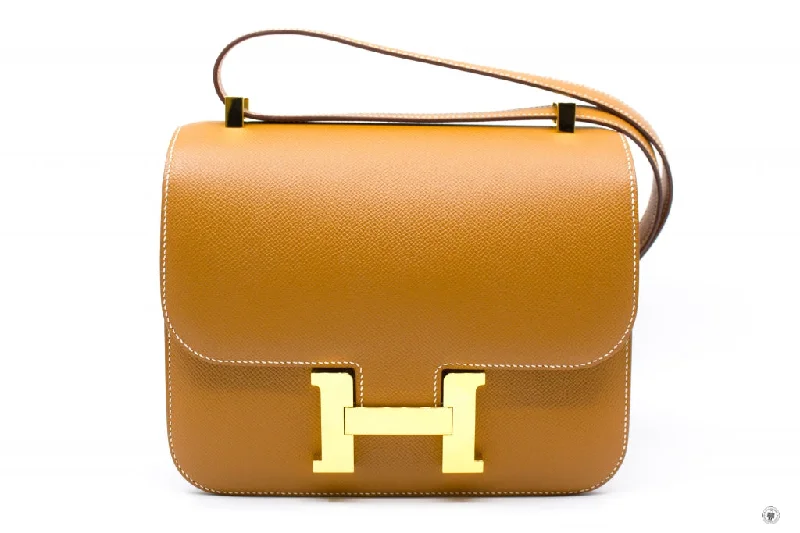 Hermes Constance Gold / CC37 Epsom 24 Shoulder Bags Ghw